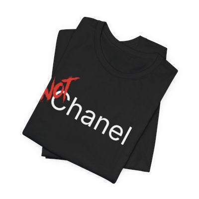 NOT Chanel Parody Black T-shirt | Unisex Bold Statement Tee | Unique Fashion Gift | Trendy & Edgy Apparel