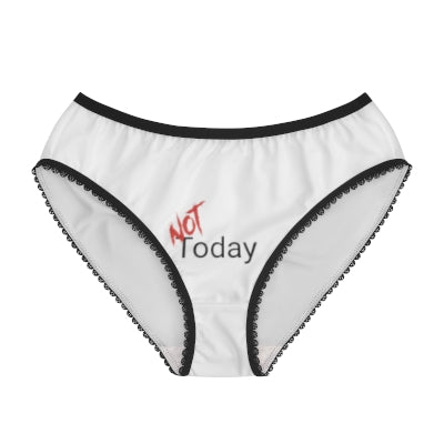 Cute & Comfy NOT Today Women's Briefs | White Panties Red Logo | Soft Polyester Underwear