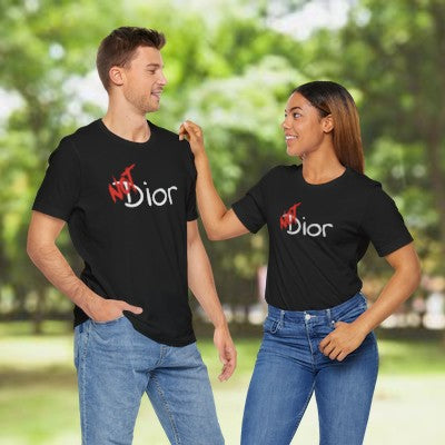 NOT Dior Black T-shirt | Unisex Designer Parody Tee | Unique Fashion Gift | Trendy & Edgy Apparel