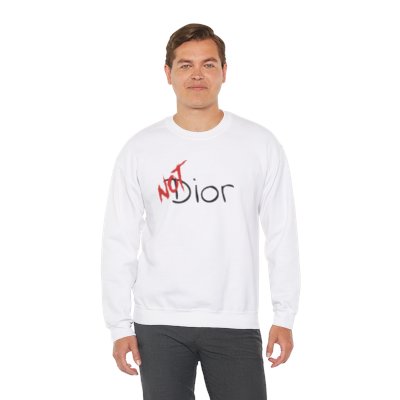 NOT Dior Parody Black Crewneck Sweatshirt | Unisex Bold Statement Jumper | Unique Fashion Gift | Trendy & Edgy Apparel