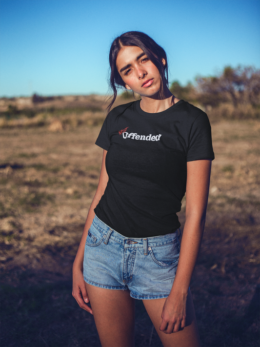 NOT Offended Black T-shirt | Unisex Bold Statement Tee | Unique Fashion Gift | Trendy & Edgy Apparel