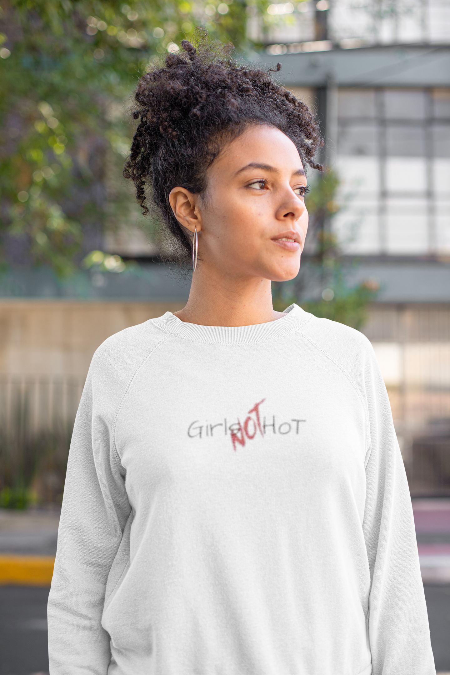 Girls NOT Hot White Crewneck Sweatshirt | Unisex Bold Statement Jumper | Trendy & Edgy  Apparel