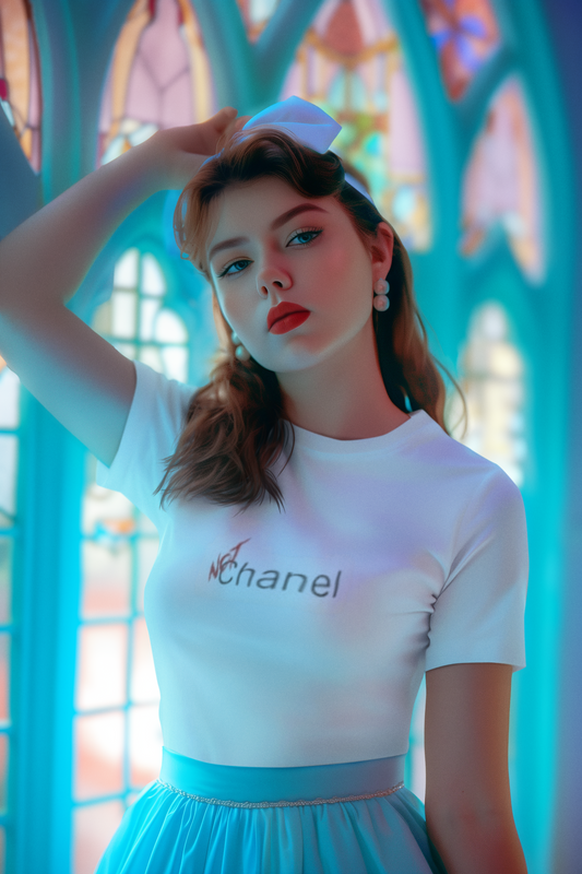 NOT Chanel Parody White T-shirt | Unisex Bold Statement Tee | Unique Fashion Gift | Trendy & Edgy Apparel