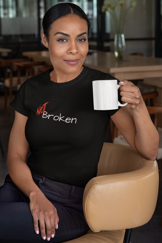 NOT Broken Black T-shirt | Unisex Bold Statement Tee | Unique Fashion Gift | Trendy & Edgy Apparel